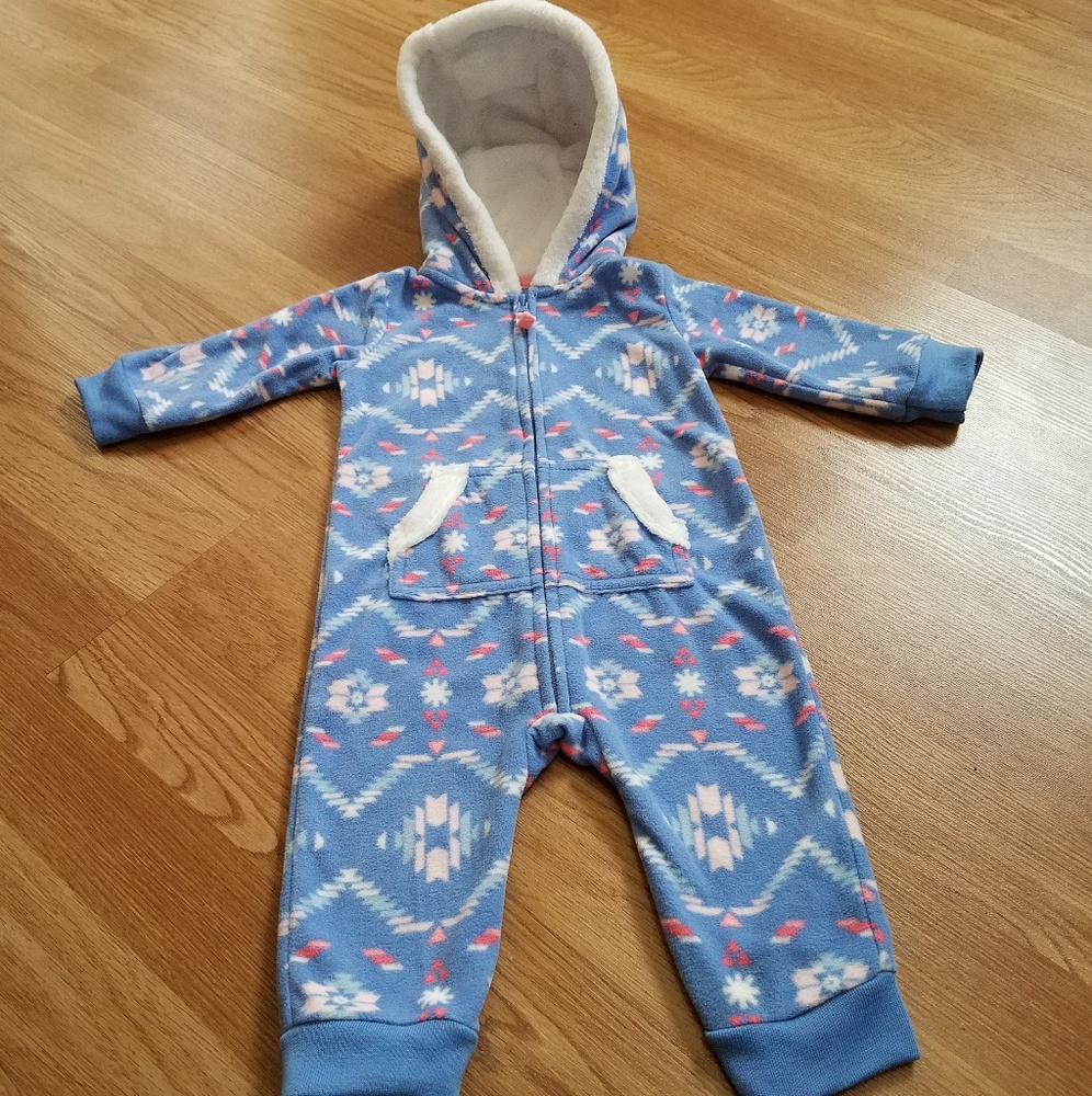 Warm Aztec print baby girl romper